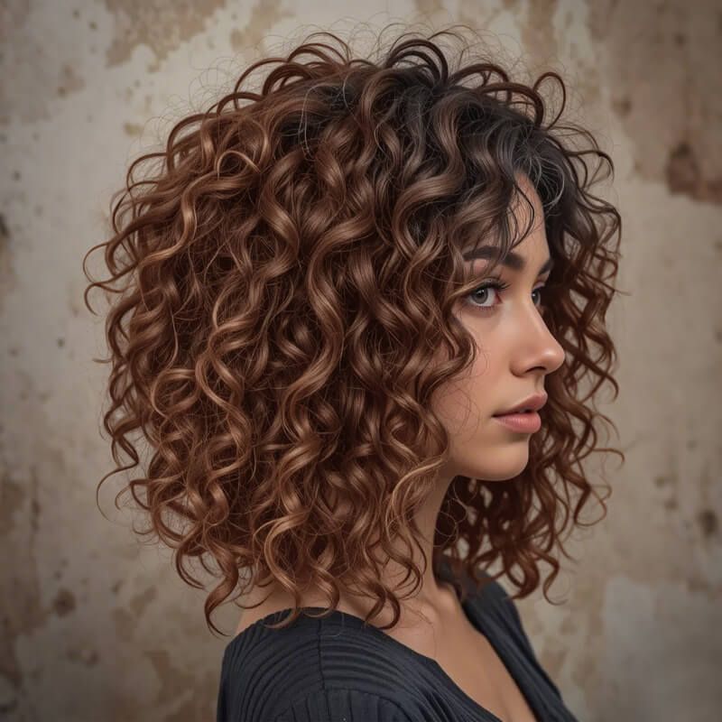 Wear And Go Wigs Ombre Brown Bouncy Curly Hairstyles High Density Best Glueless Human Hair Wigs